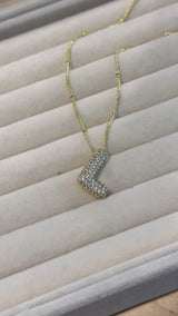 Puffy Initial Pendant
