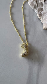 Puffy Initial Pendant