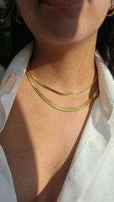 Herringbone Necklace Gold