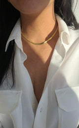 Herringbone Necklace Gold