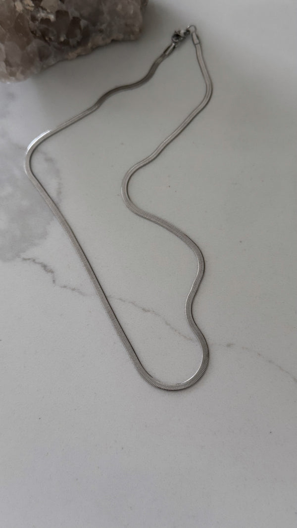 Herringbone Necklace Silver