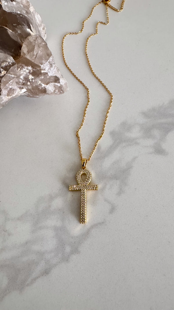 Ankh Pave Necklace