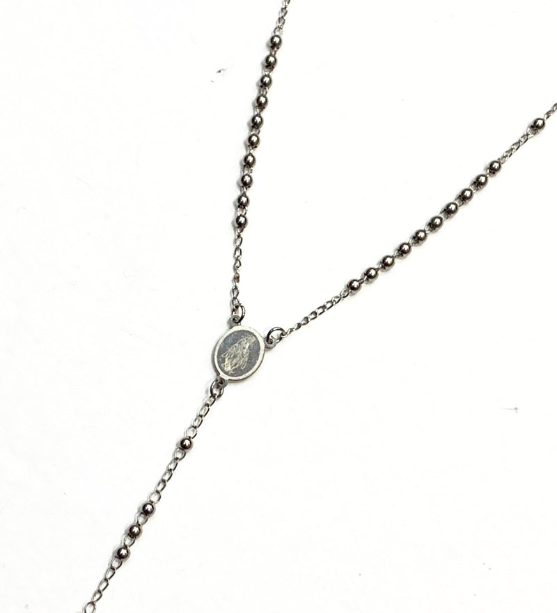 Rosary  Necklace - Silver